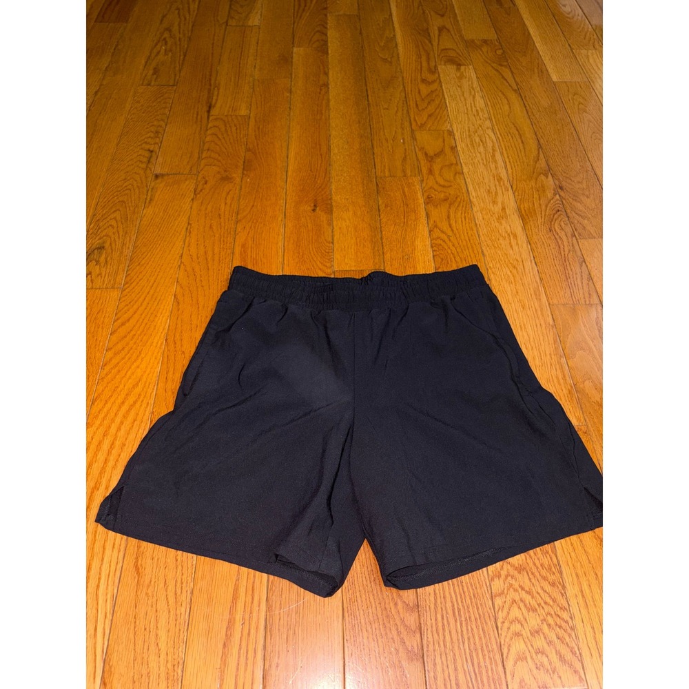 All in Motion Mens Black Lined Athletic Running Shorts size Medium Zipper Pocket